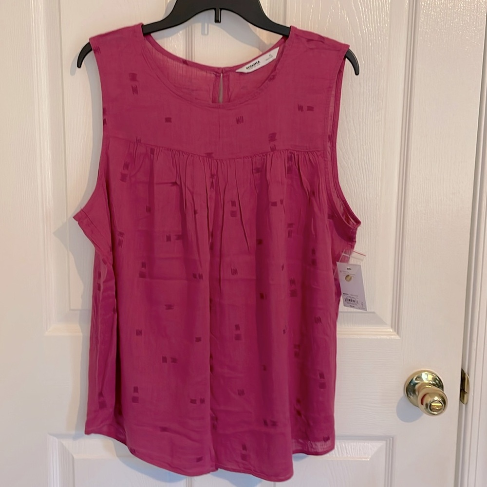 Sonoma Pink Detail Blouse Size XL, NWT